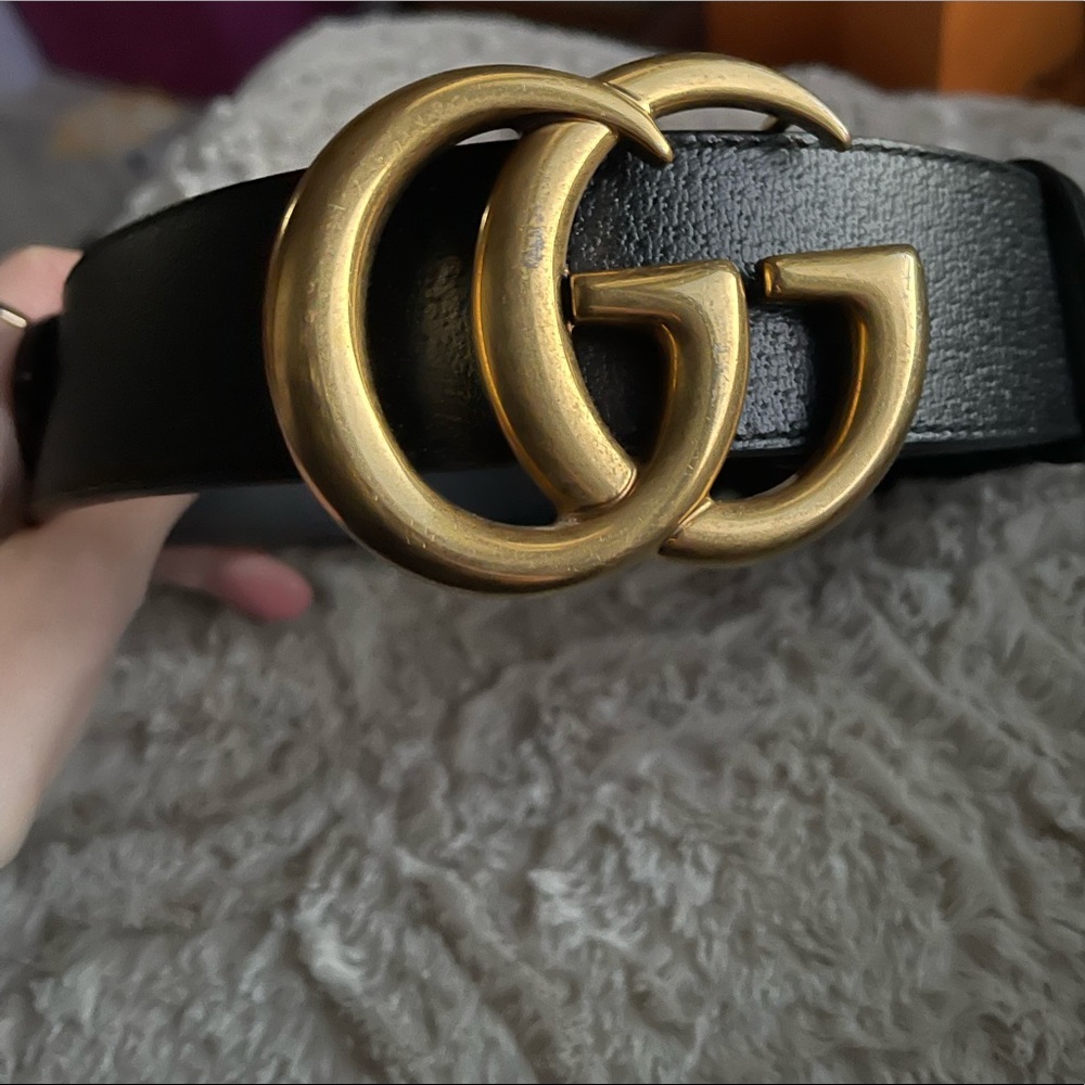 Gucci GG buckle leather belt